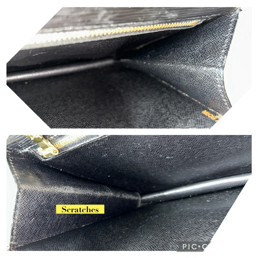 Vintage LOUIS VUITTON Epi Sellier Dragonne Clutch Bag Black with key Authentic